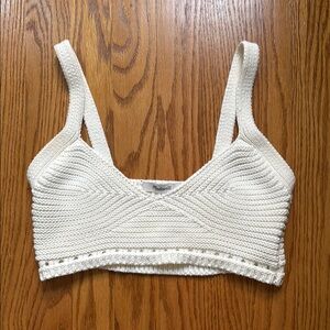 Madewell 100% White Knit Crop Top